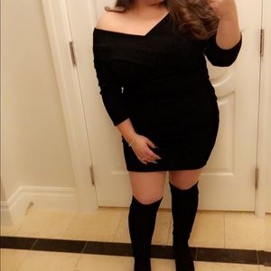 Black Over the Shoulder Dress